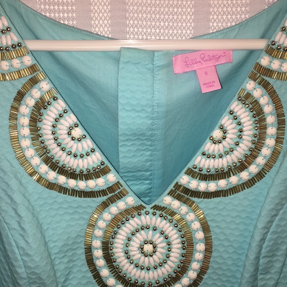 Blue Lilly Pulitzer Shift Cocktail Dress - Picture 4 of 8